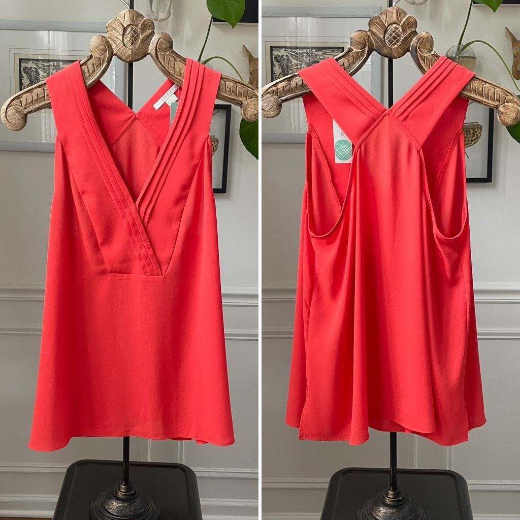 Other NWT Cooper & Ella Coral Orange Tank Sleeveless Blouse Shell Size M / US 6-8 / IT 42-44 - 1 Thumbnail