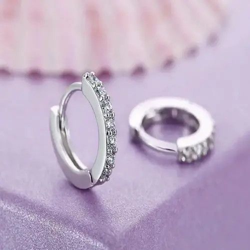 Other × Sterling Silver 925 Sterling Silver Plated Small Hoop Earrings for Women Men Size ONE SIZE - 3 Thumbnail