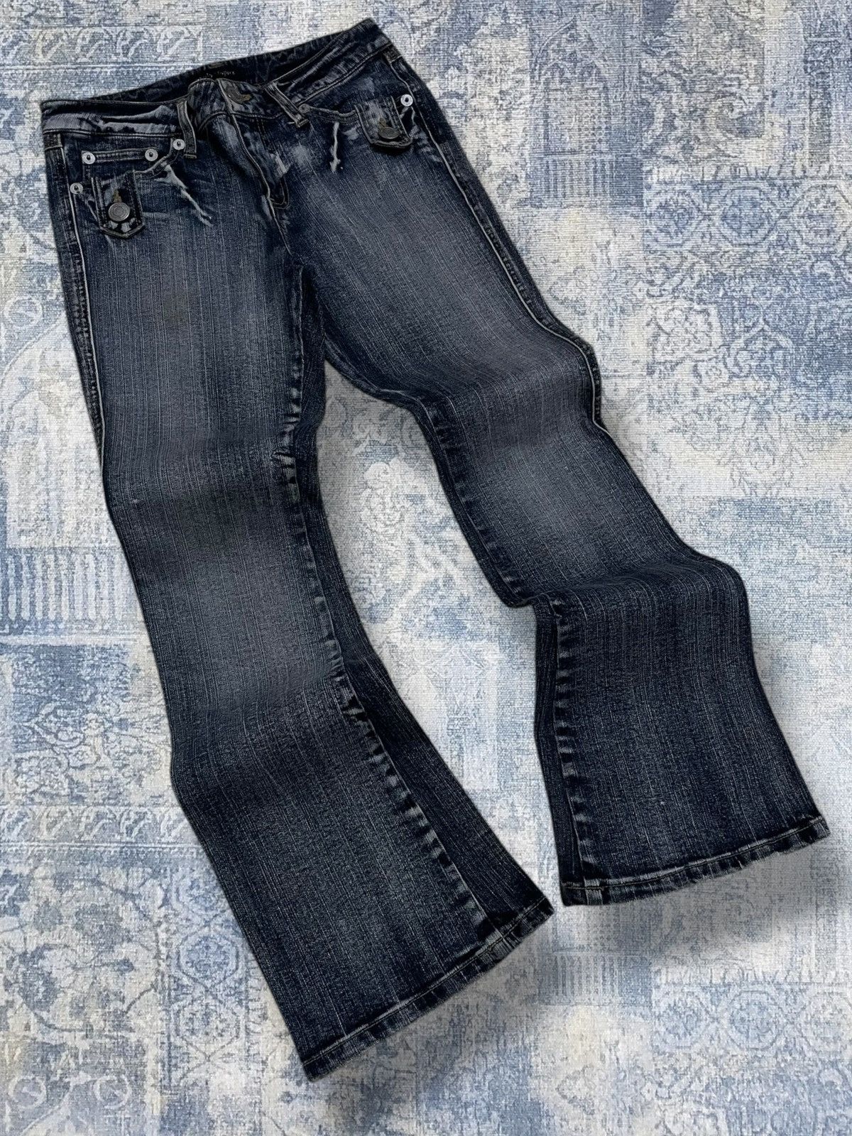 Japanese Brand Vintage 1990s Japan Designer Daily Topic Hot Flared Denim Size US 28 / EU 44 - 2 Thumbnail