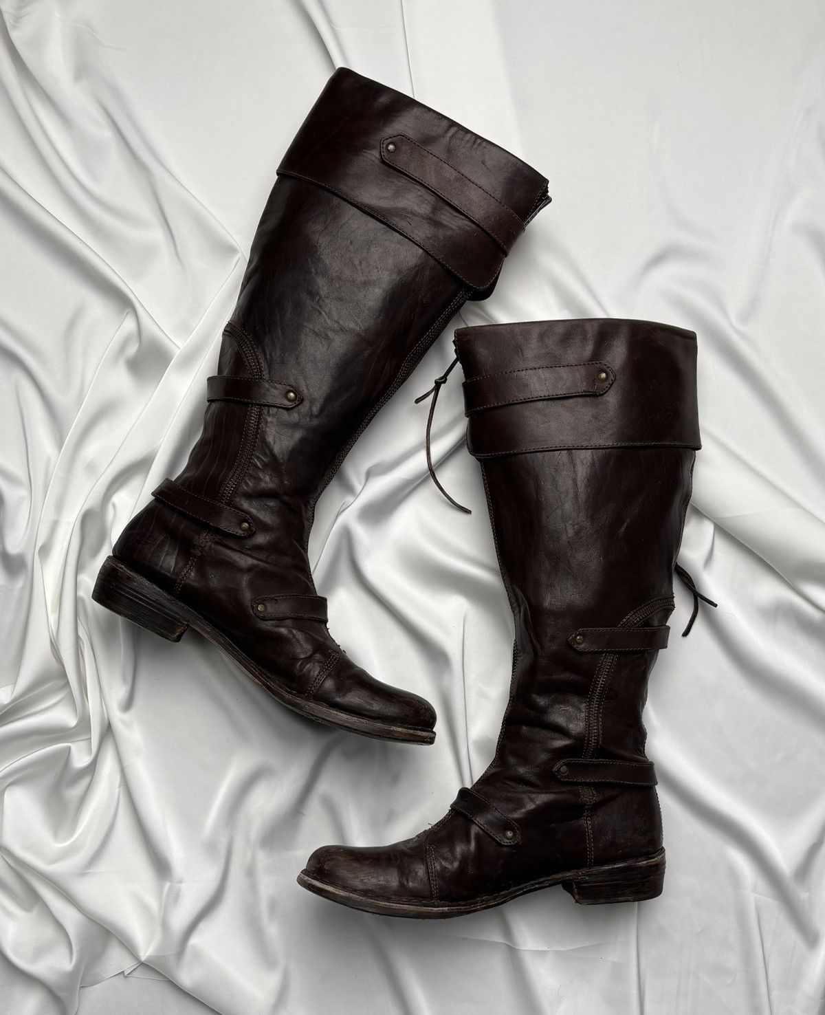 Vintage Vintage leather super rare boots with buckles and zippers Size US 9 / IT 39 - 6 Thumbnail