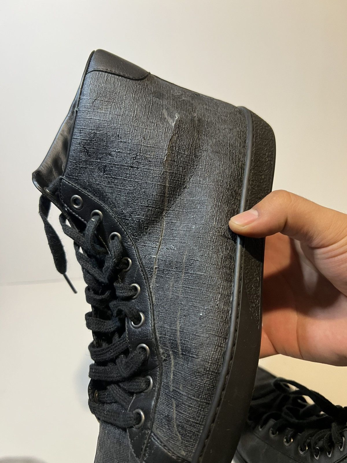 Gucci Gucci Brooklyn GG Supreme high-top sneaker in black leather Size US 10 / EU 43 - 10 Thumbnail