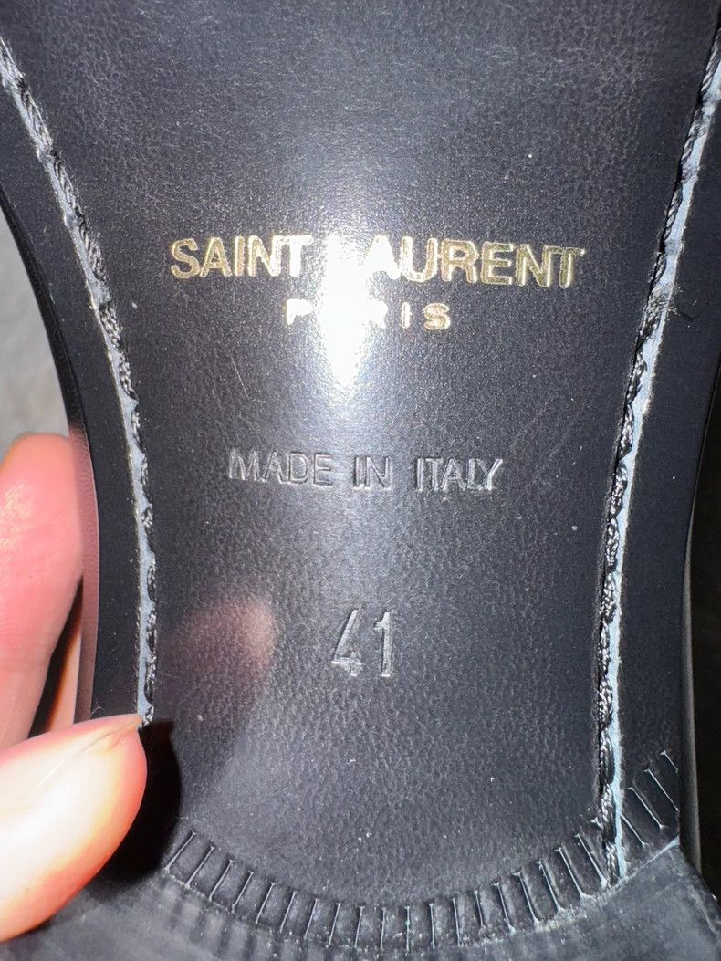 Saint Laurent Paris Saint Laurent Paris Black Gold Loafers shoes Size US 8 / EU 41 - 6 Thumbnail