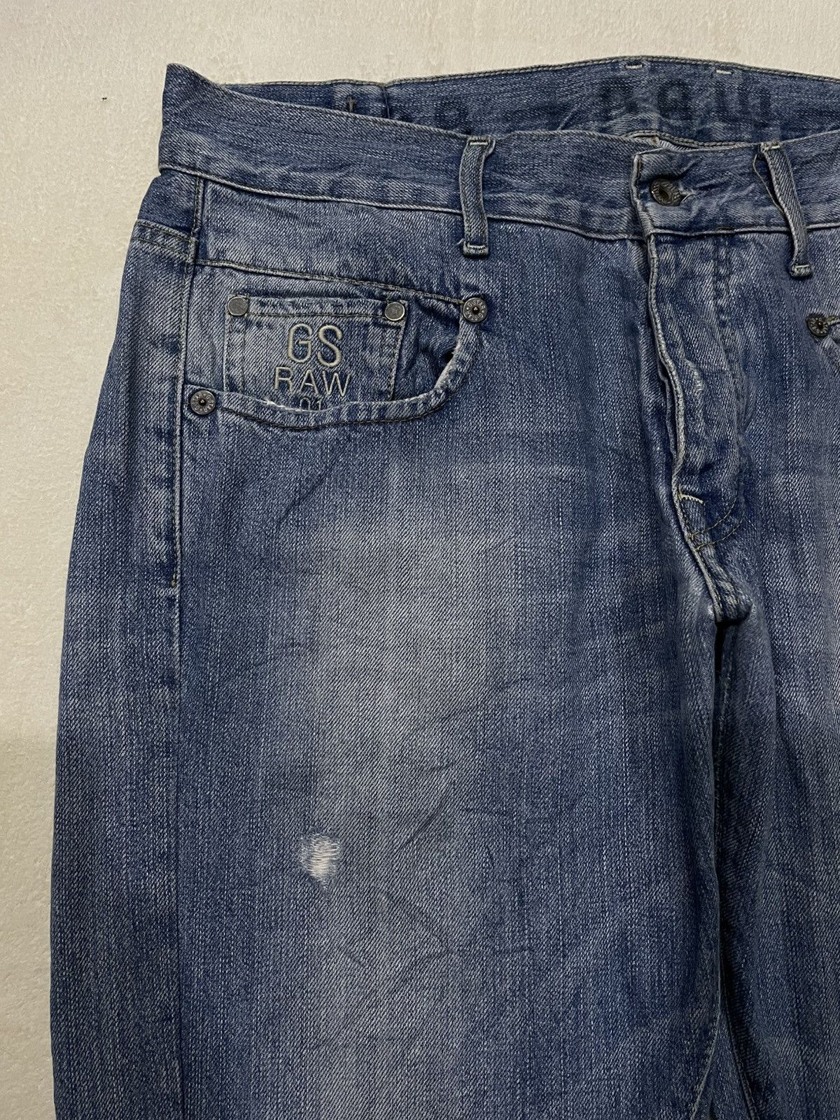 G-Star Vintage G-STAR RAW Skinny Mudwash Distress Ripped Denim Jean Size US 35 - 5 Thumbnail