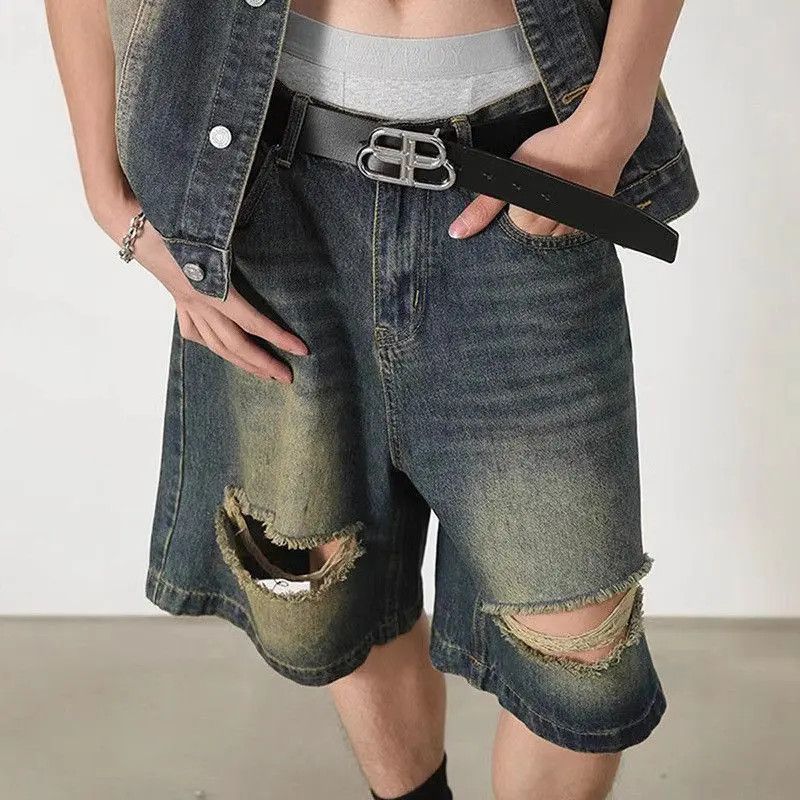 Japanese Brand Retro wide leg loose denim shorts Size US 32 / EU 48 - 2 Thumbnail