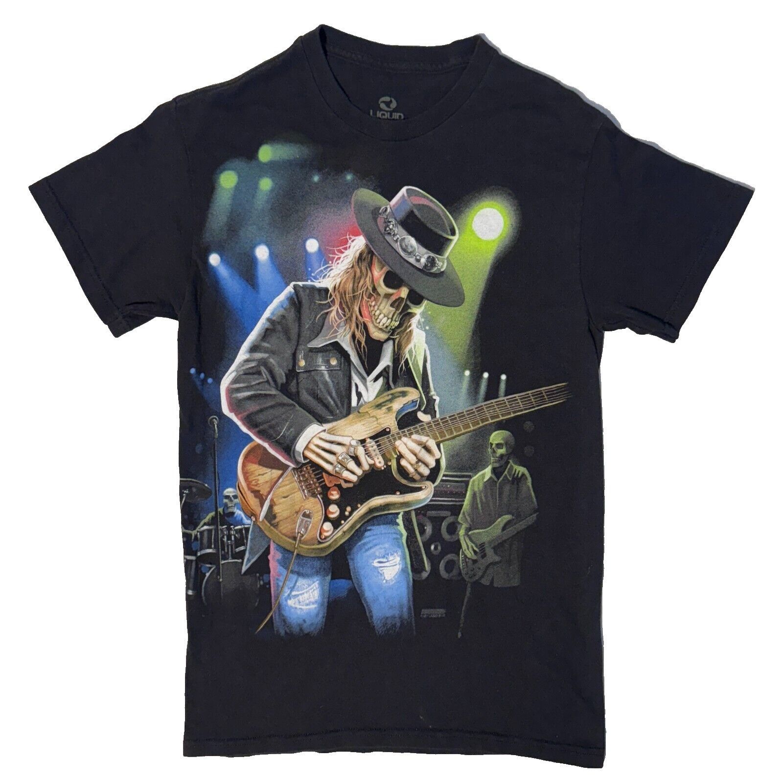 Liquid Blue Liquid Blue Grateful Dead Skeleton Playing Guitar Rock Band Size US S / EU 44-46 / 1 - 1 Thumbnail