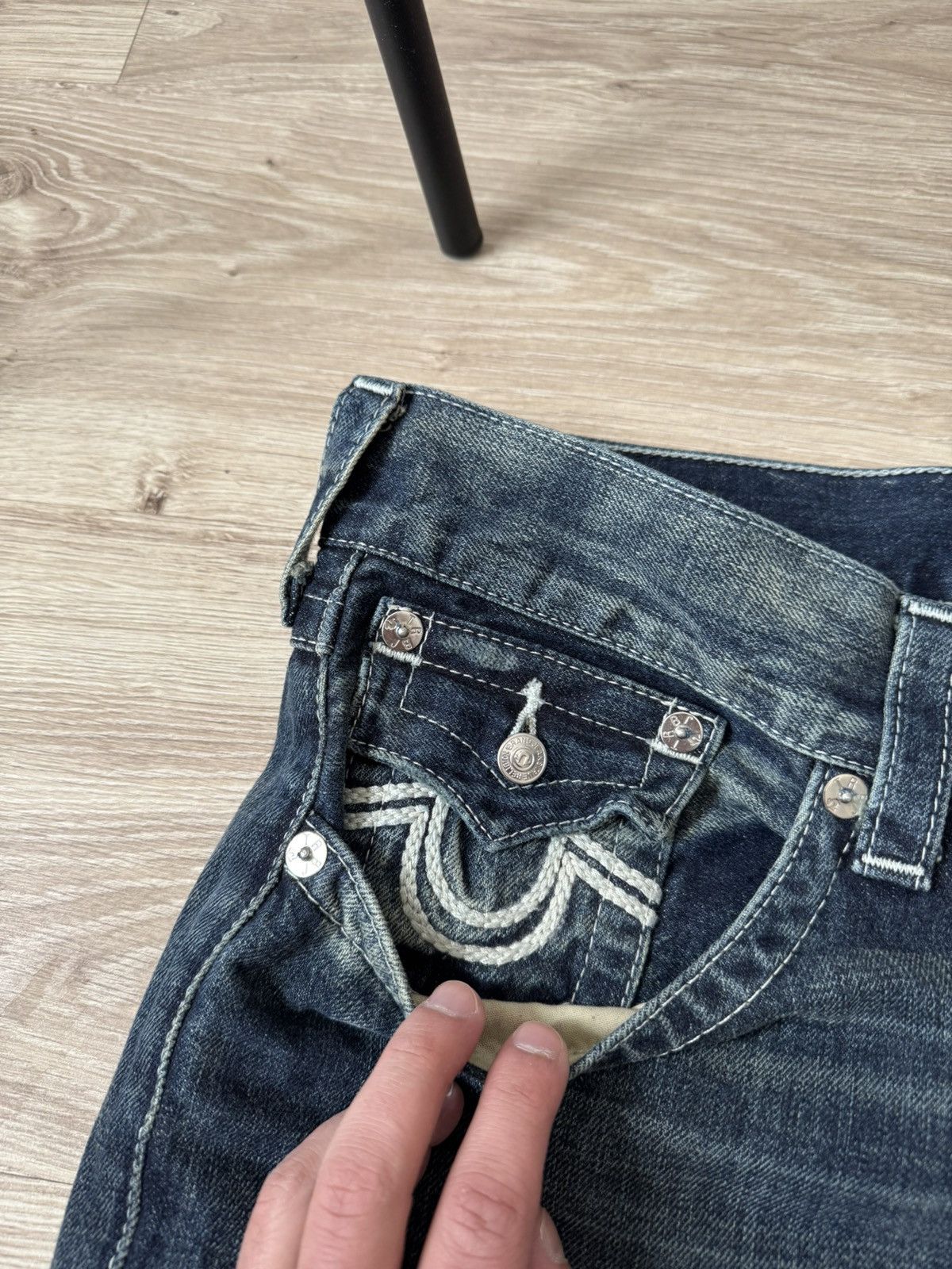 Other Vintage Y2K True Religion Distressed Washed Denim Jeans Size US 38 / EU 54 - 9 Thumbnail