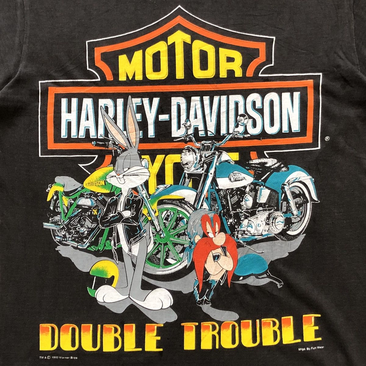 Harley Davidson × Vintage × Warner Bros Vintage 1993 Harley Davidson x Warner Bros Tee Size US M / EU 48-50 / 2 - 2 Thumbnail