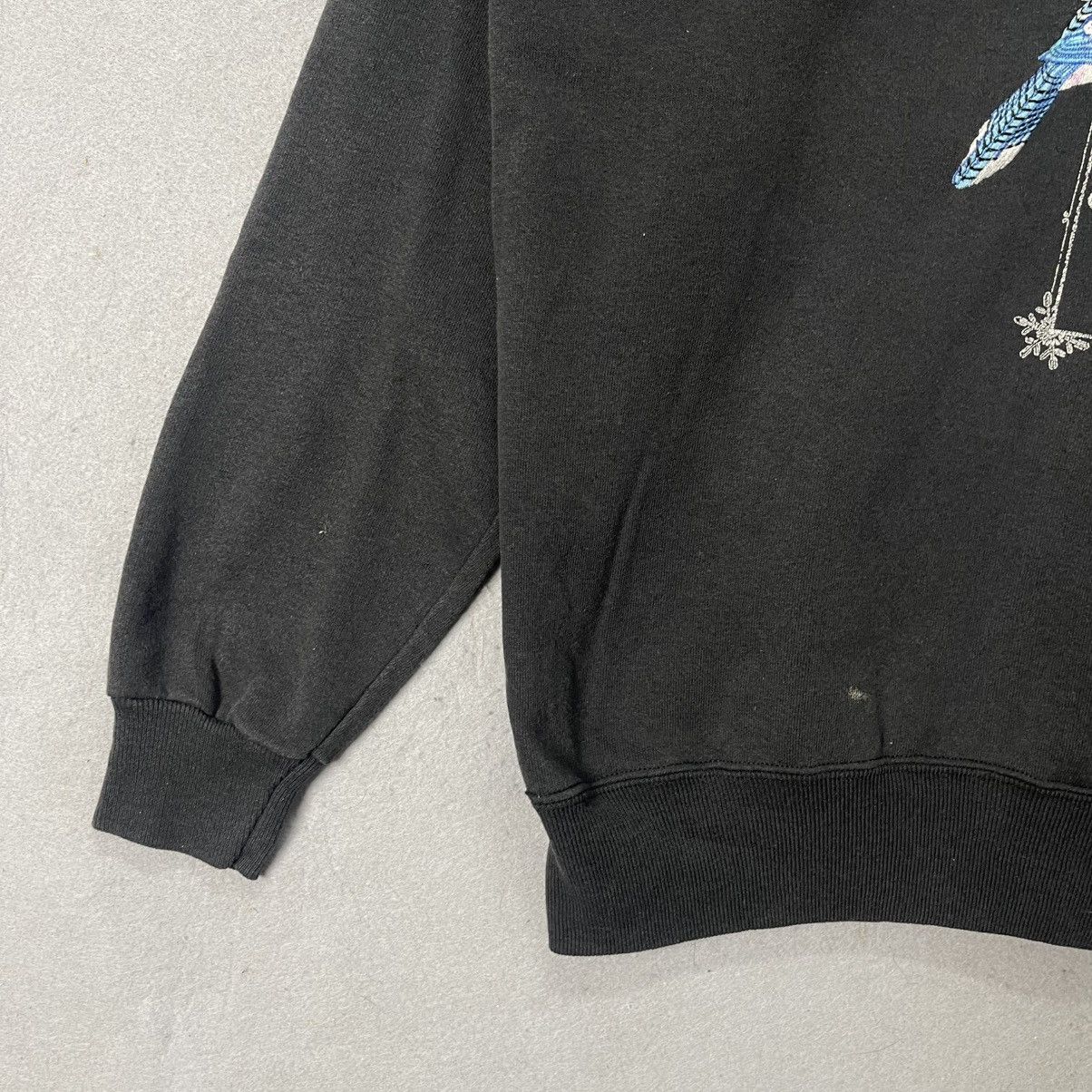 Hanes Vintage 90s Hanes Blue Jay Graphic Crewneck Sweatshirt Black Size US L / EU 52-54 / 3 - 5 Thumbnail