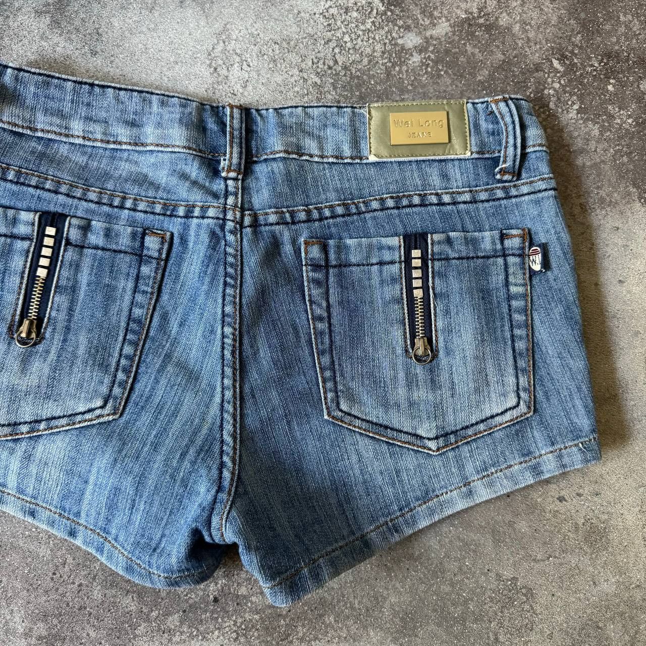 20471120 × Hysteric Glamour Opium Y2K Super Sexy Zip Details Denim Mini Shorts Size 29" - 9 Thumbnail