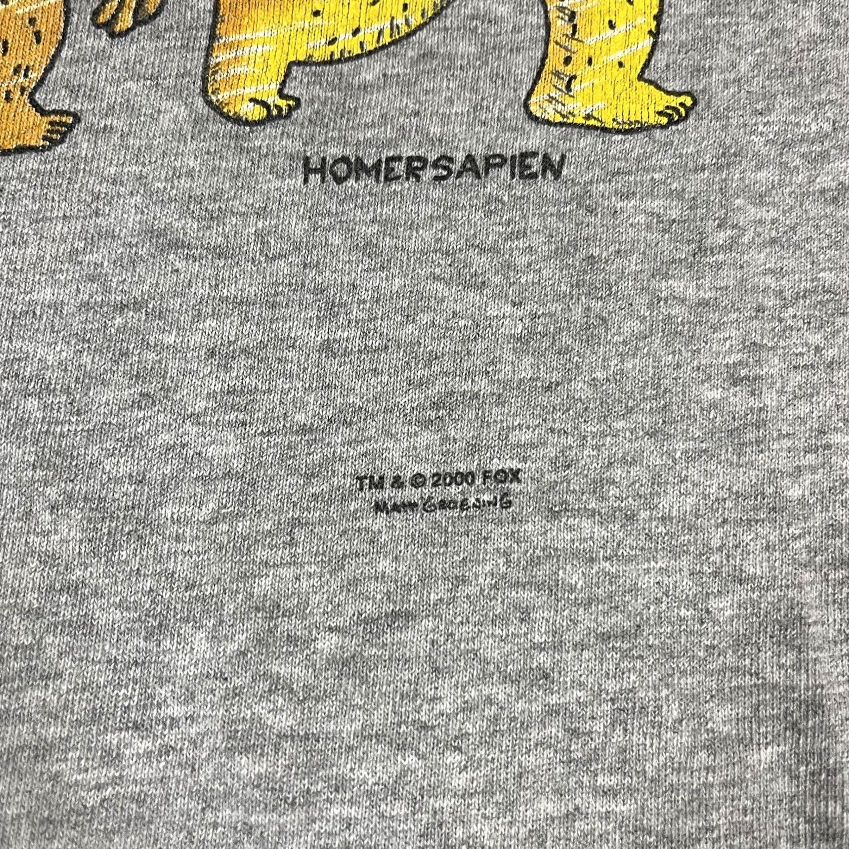 Vintage VINTAGE Homer Simpson Sz M Homersapien T-Shirt Gray Crew Neck Short Sleeve Men M Cartoon TV Size US M / EU 48-50 / 2 - 5 Thumbnail