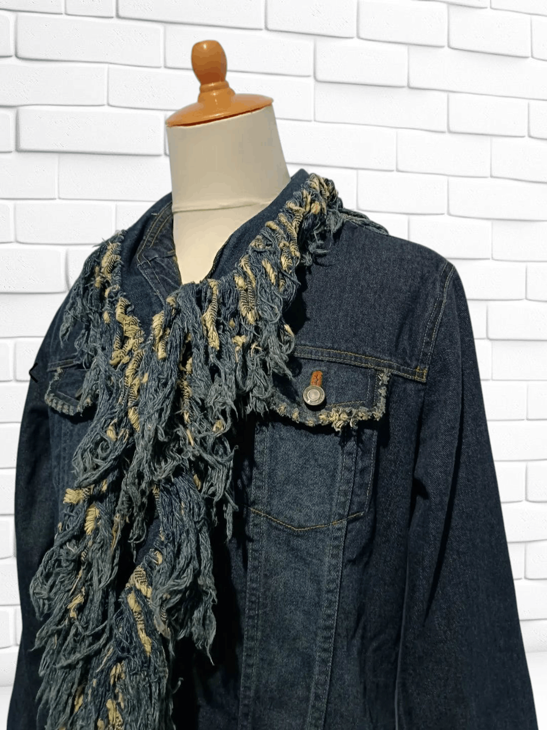 Japanese Brand Y2K Plein Sud Fringe Vintage Denim Jacket