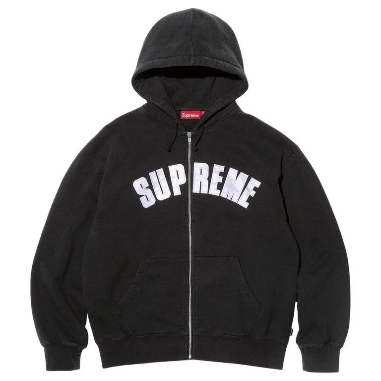 Supreme Brushed Zip Up Hooded Sweatshirt | Grailed