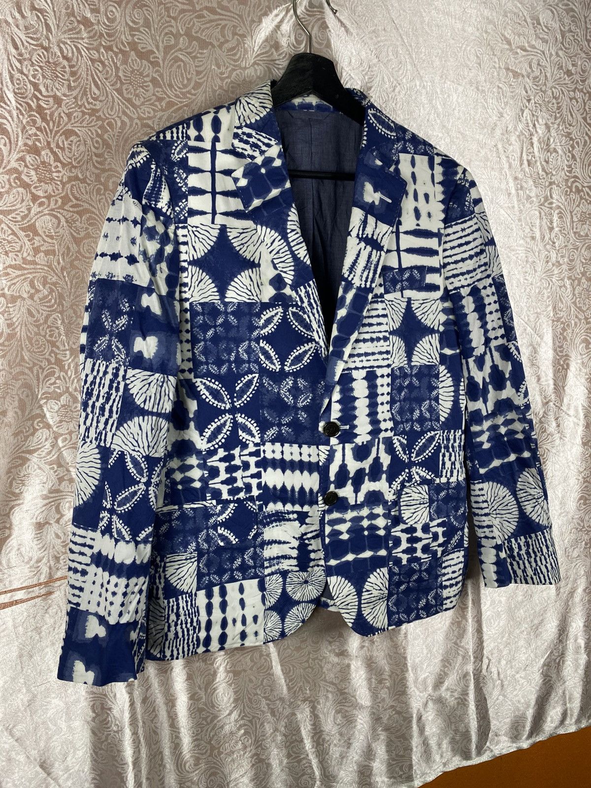 Lands' End Lands’ End Indigo Patchwork Blazer Classic Blue White Size US M / EU 48-50 / 2 - 5 Thumbnail