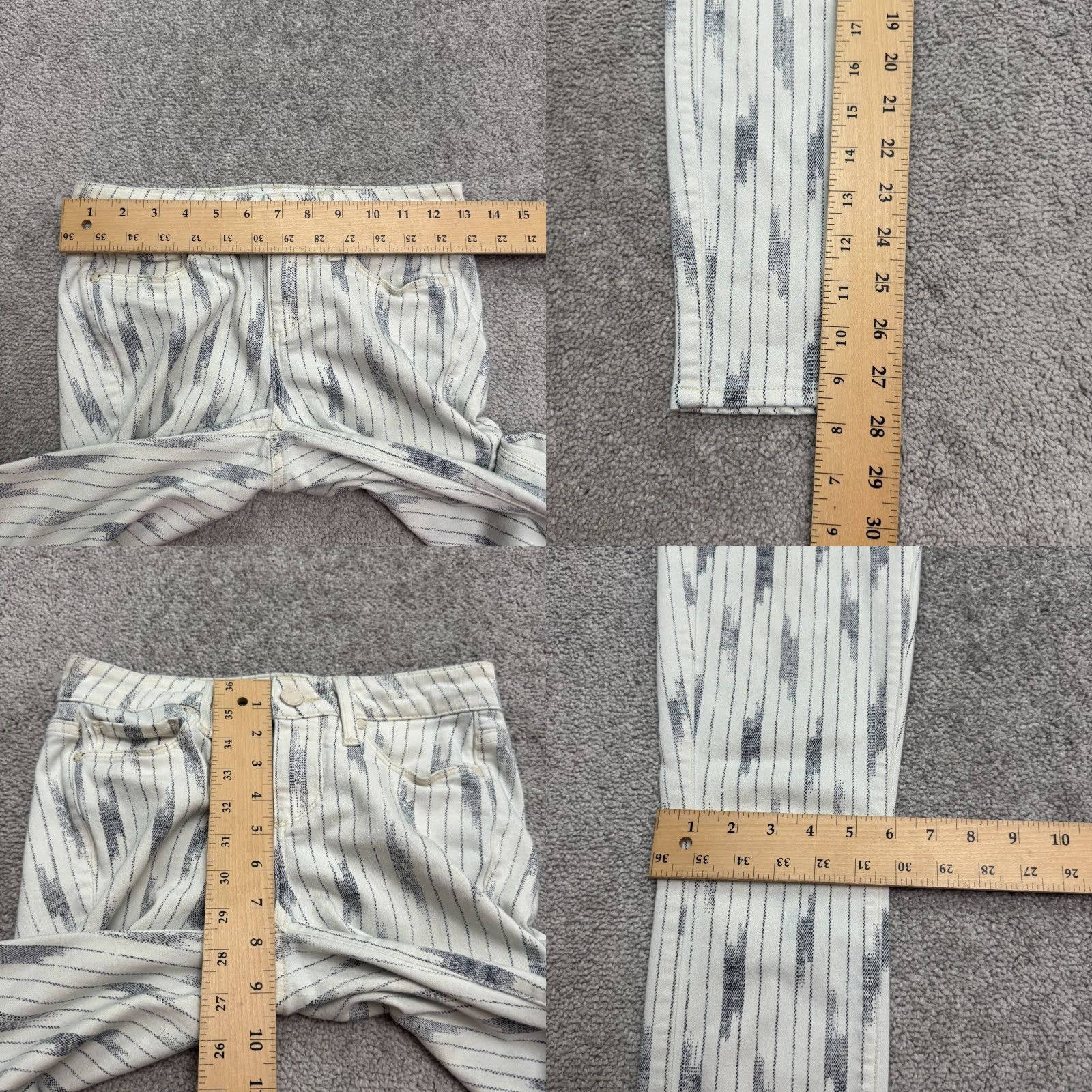 Paige Paige Verdugo Jeans Woman 26 Ankle Denim Ikat White Black Multicolor Stretch Casual Size 26" / US 2 / IT 38 - 9 Thumbnail