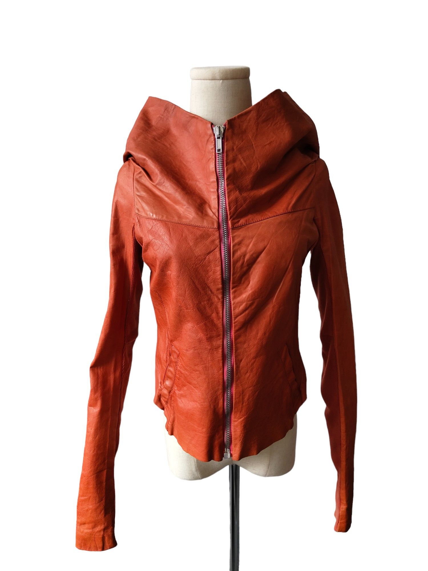 Rick Owens Rick Owens Rusty Orange Leather Jacket With A Drop Back Size S / US 4 / IT 40 - 6 Thumbnail