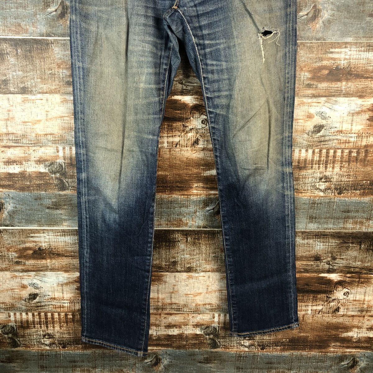 Levi's × Vintage DL 551 Levis Blue Distressed Denim Pants #C191 Size US 31 - 6 Thumbnail