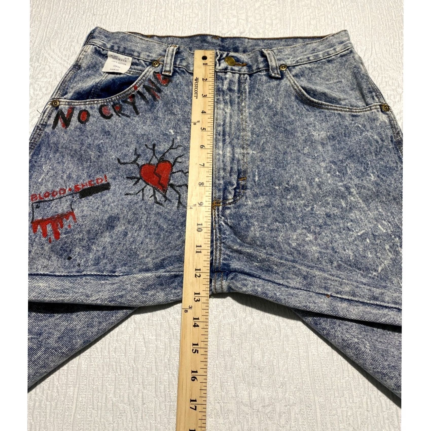 Vintage VINTAGE Sierra Ridge Jeans Adult 30x38 Blue Acid Wash Clown Handprint Graphic Graffiti Grunge 90s Mens Size US 30 / EU 46 - 5 Thumbnail