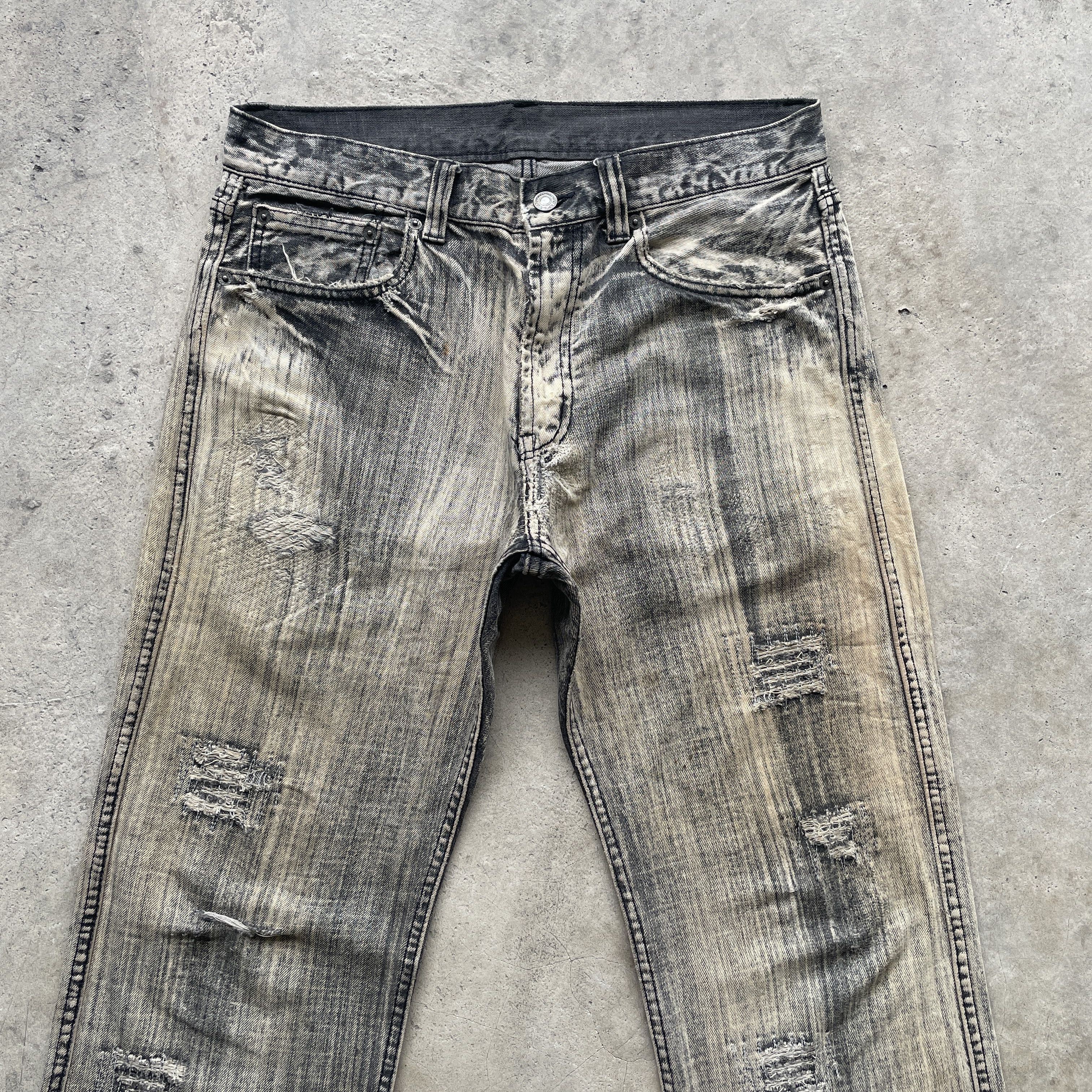 Japanese Brand × Vintage Vintage Japanese Acid Wash Distressed Faded Jeans Pants W32 Size US 32 / EU 48 - 3 Thumbnail