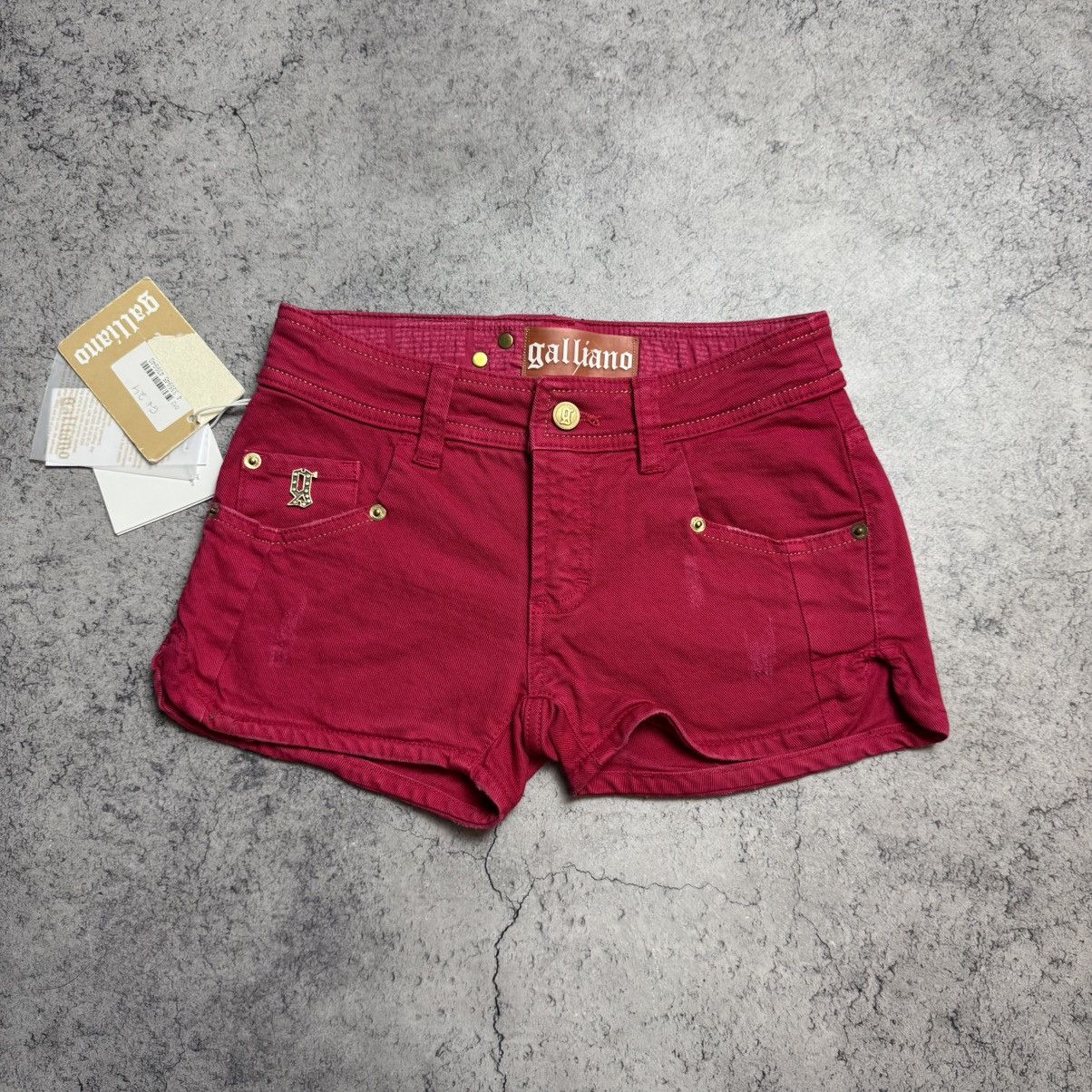 John Galliano NEW Galliano Y2K 00s Mini Shorts Size 26" / US 2 / IT 38 - 2 Thumbnail