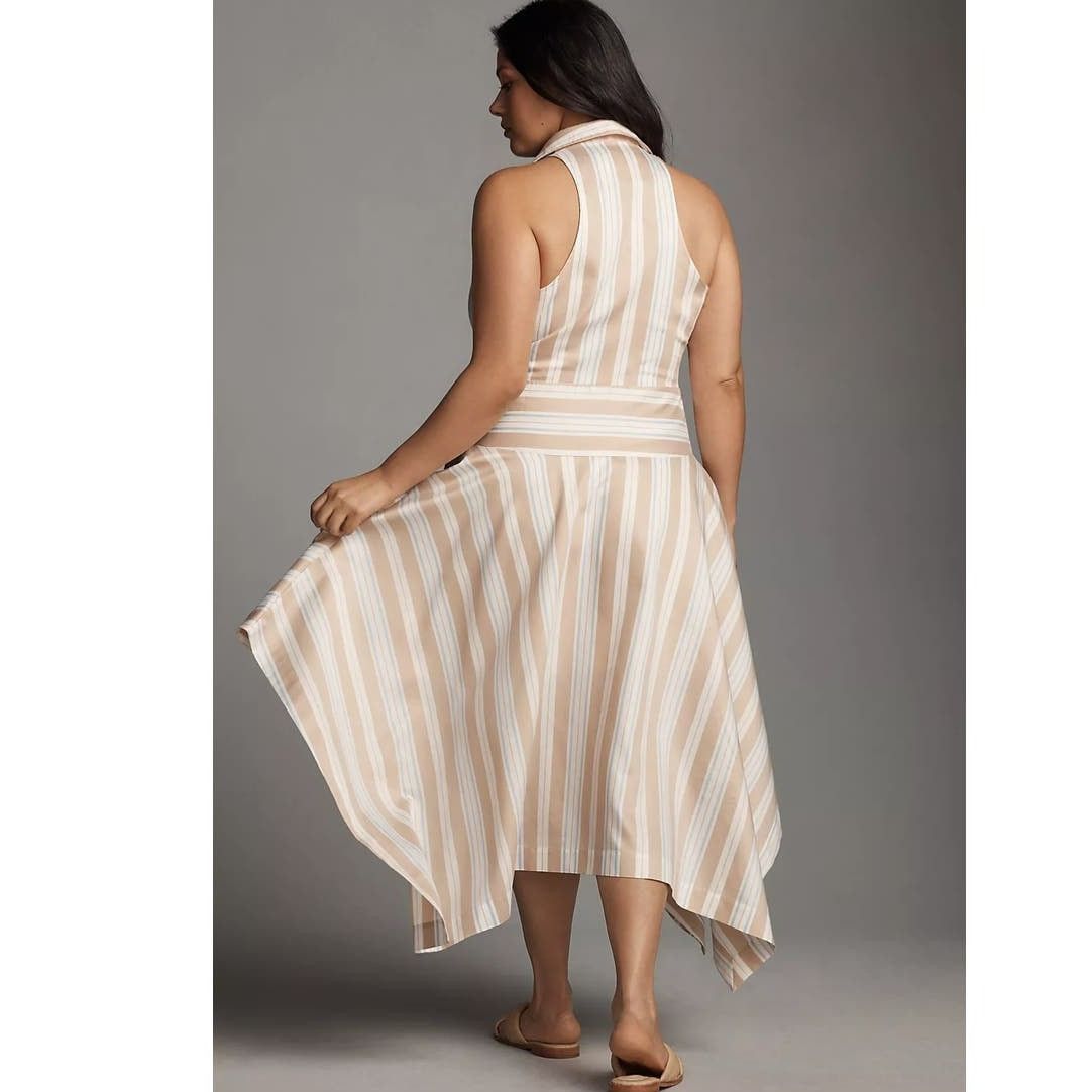 Anthropologie New Anthropologie Maeve Asymmetrical Wrap Shirt Dress $180 Size XL / US 12-14 / IT 48-50 - 4 Thumbnail