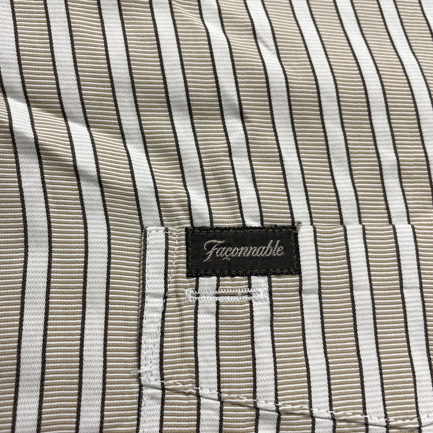 Faconnable Faconnable Dress Shirt Mens Large Brwon Striped Cotton Button Down Long Sleeve Size L / US 10 / IT 46 - 3 Thumbnail