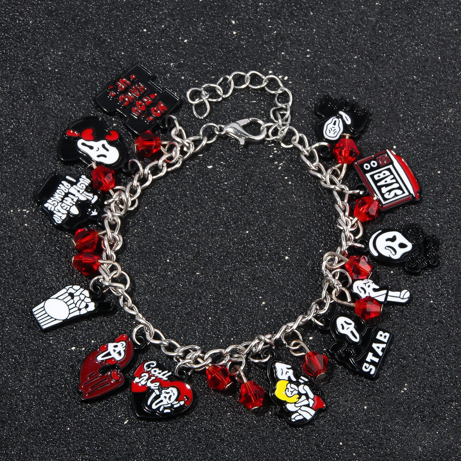 Jewelry Horror Charm Bracelet Skull Head Pendant Size ONE SIZE - 1 Thumbnail