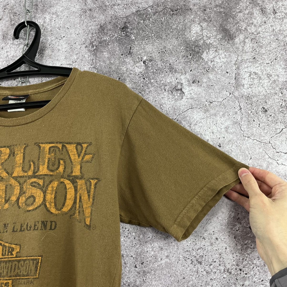 Harley Davidson Harley Davidson Vintage 2009 Tee Big Logo Brown Size M Size US M / EU 48-50 / 2 - 4 Thumbnail