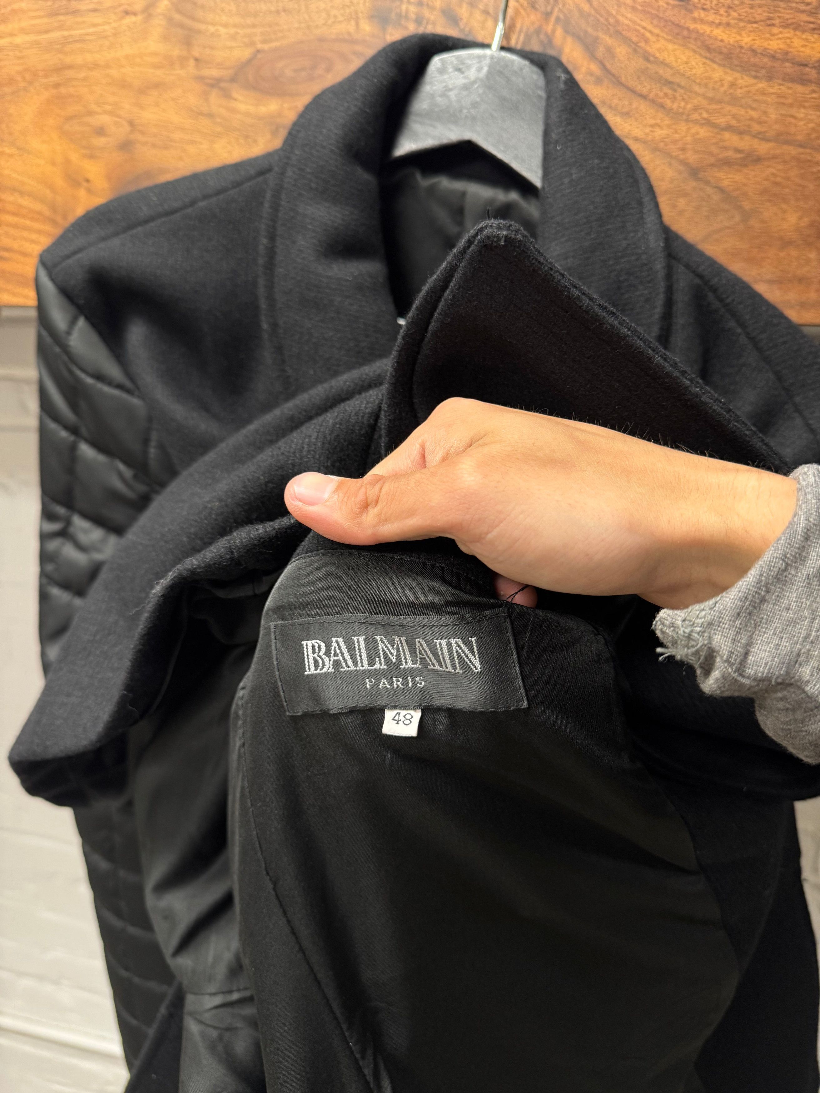 Balmain Balmain Quilted ‘Puffer Sleeve’ Wool Coat Size US M / EU 48-50 / 2 - 4 Thumbnail