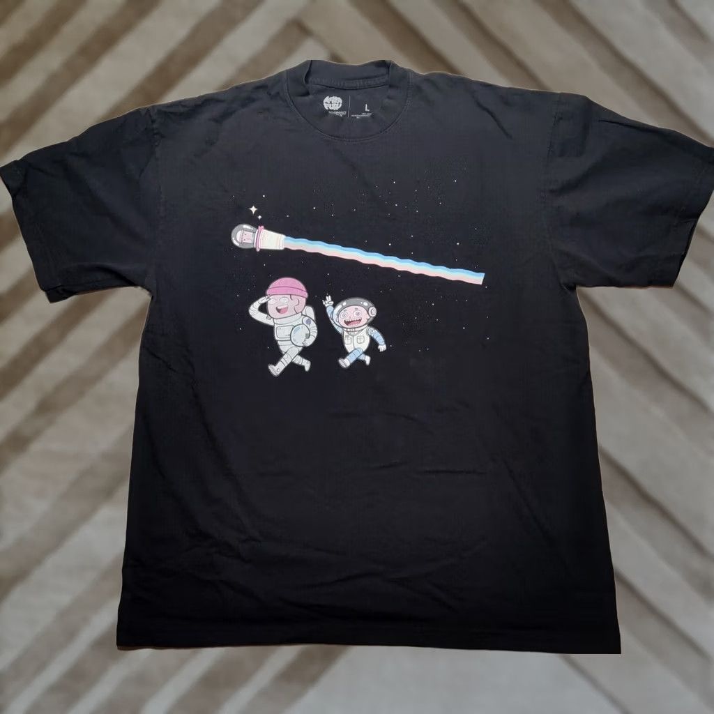 Vintage KARAFURU x NOODLES x MINDBLOWON UNIVERSE Men Large Black Double-Sided T-Shirt Size US L / EU 52-54 / 3 - 1 Thumbnail