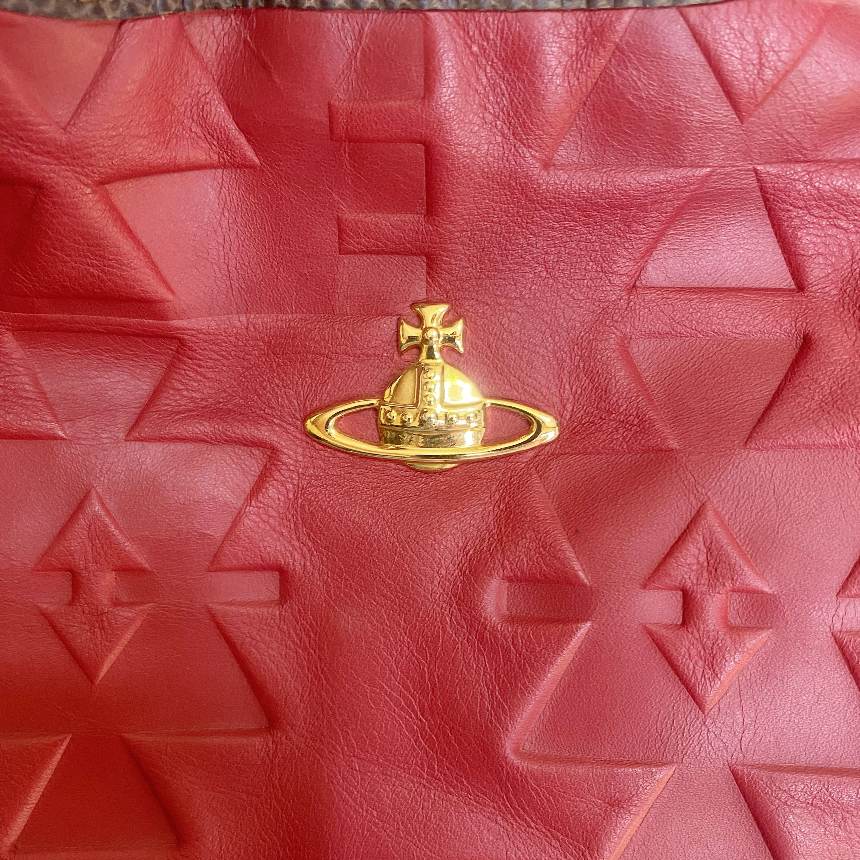 Vivienne Westwood Sahara Red Leather Hobo Shoulder Bag Size ONE SIZE - 9 Thumbnail