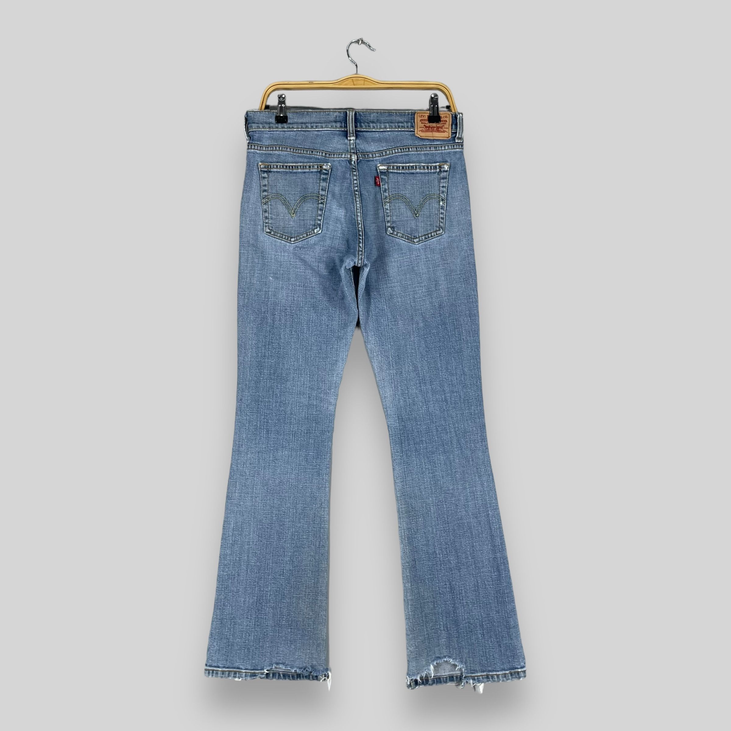 Levi's × Vintage Size 31 Vintage Levis 515 Distressed Mid Wash Bootcut Jeans Size 31" - 6 Thumbnail