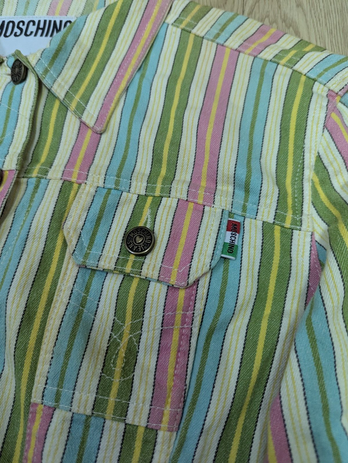 Moschino Moschino Multicolor Stripe Denim Jacket Size M / US 6-8 / IT 42-44 - 4 Thumbnail