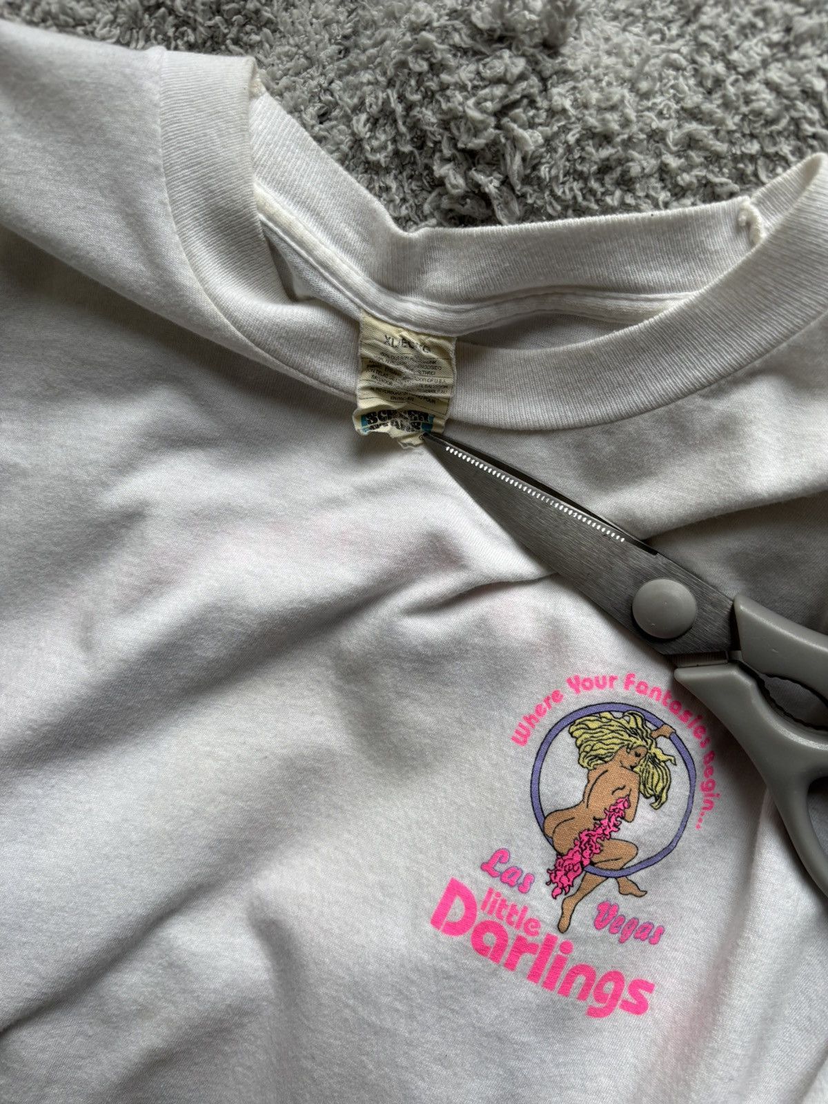 Vintage 90s little darlings strip club t shirt Size US XL / EU 56 / 4 - 7 Thumbnail
