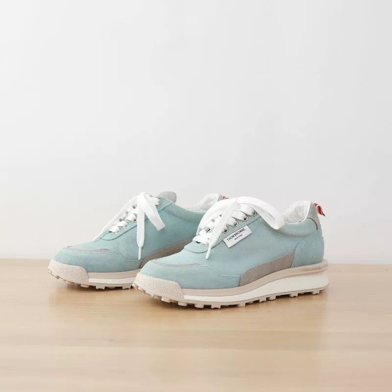 Thom Browne THOM BROWNE Blue Suede Lace-Up Sneakers Size US 5.5 / IT 35.5 - 1 Thumbnail
