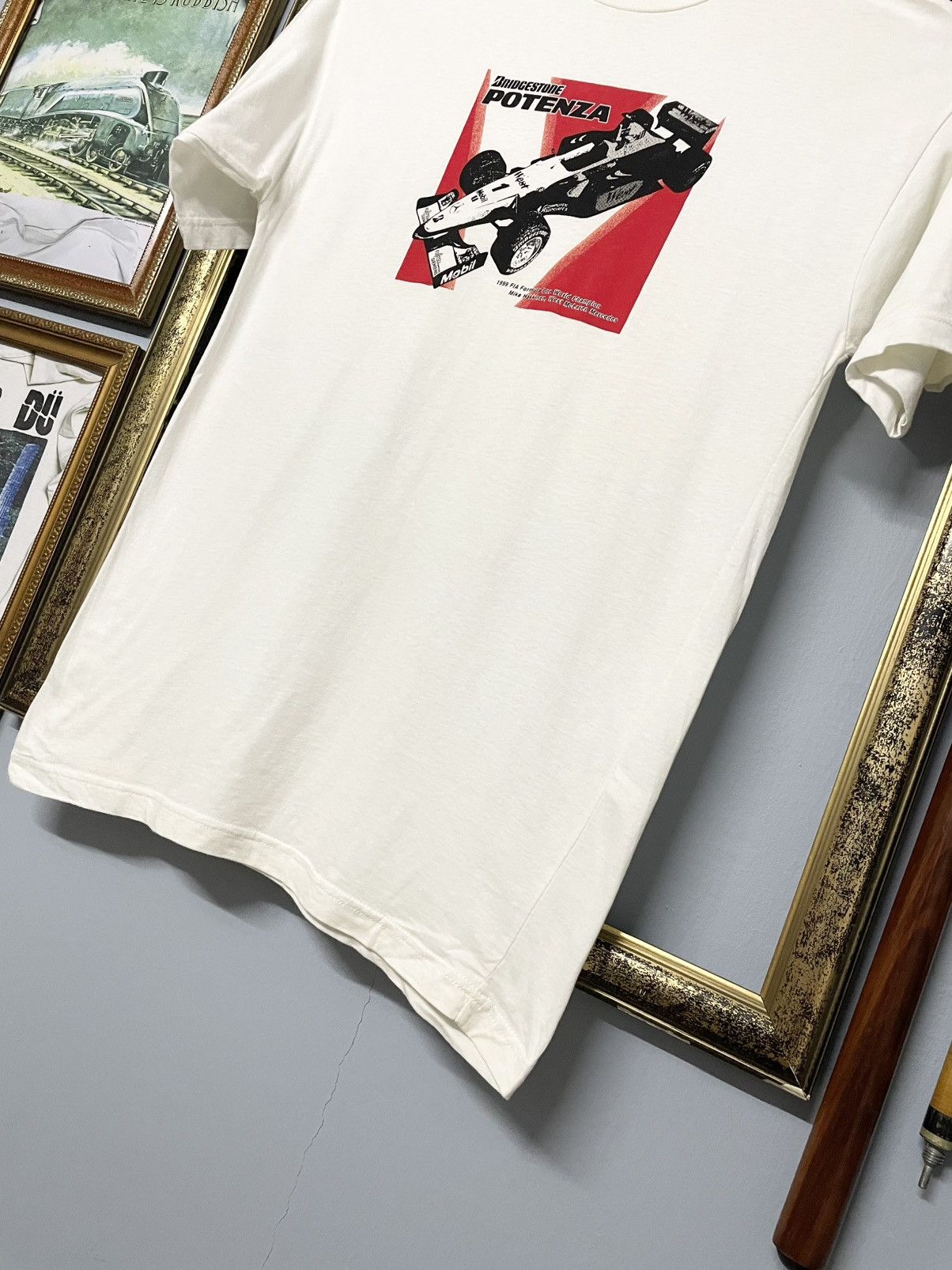Designer Vintage 1990s Potenza Brigestone Event F1 Champion Tshirt Size US M / EU 48-50 / 2 - 4 Thumbnail
