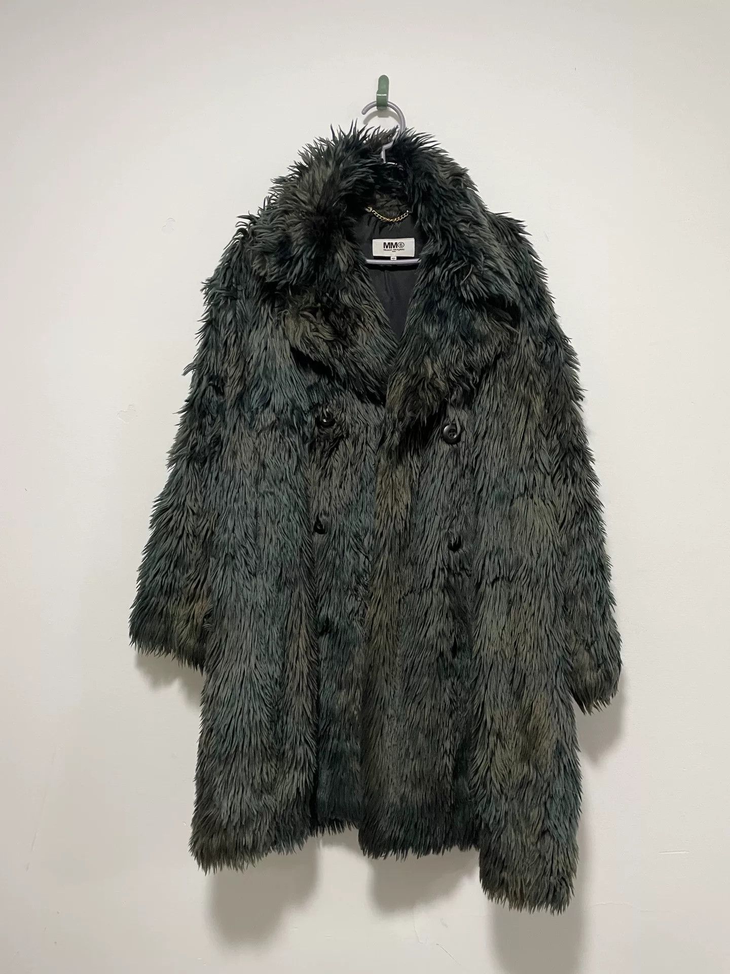 MM6 MM6 Maison Margiela Green Eco-Fur Jacket Size XS / US 0-2 / IT 36-38 - 1 Thumbnail