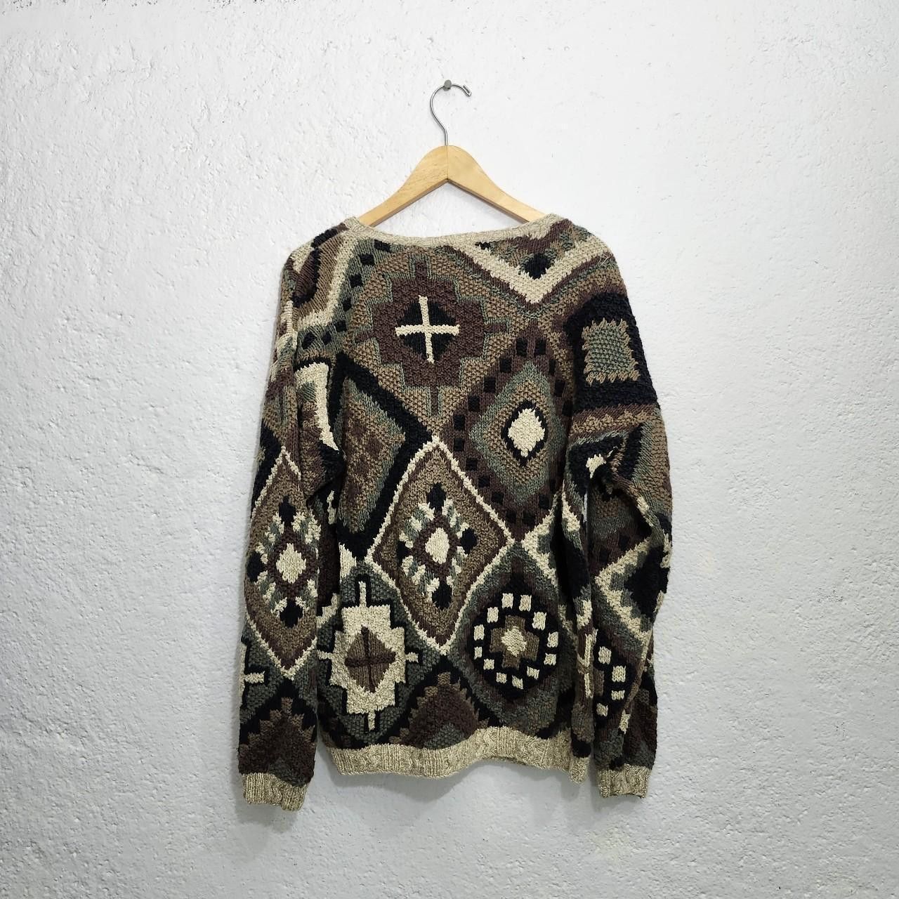 Other Sweater Vintage handknit Geometric Pattern Sweater Size US M / EU 48-50 / 2 - 2 Thumbnail