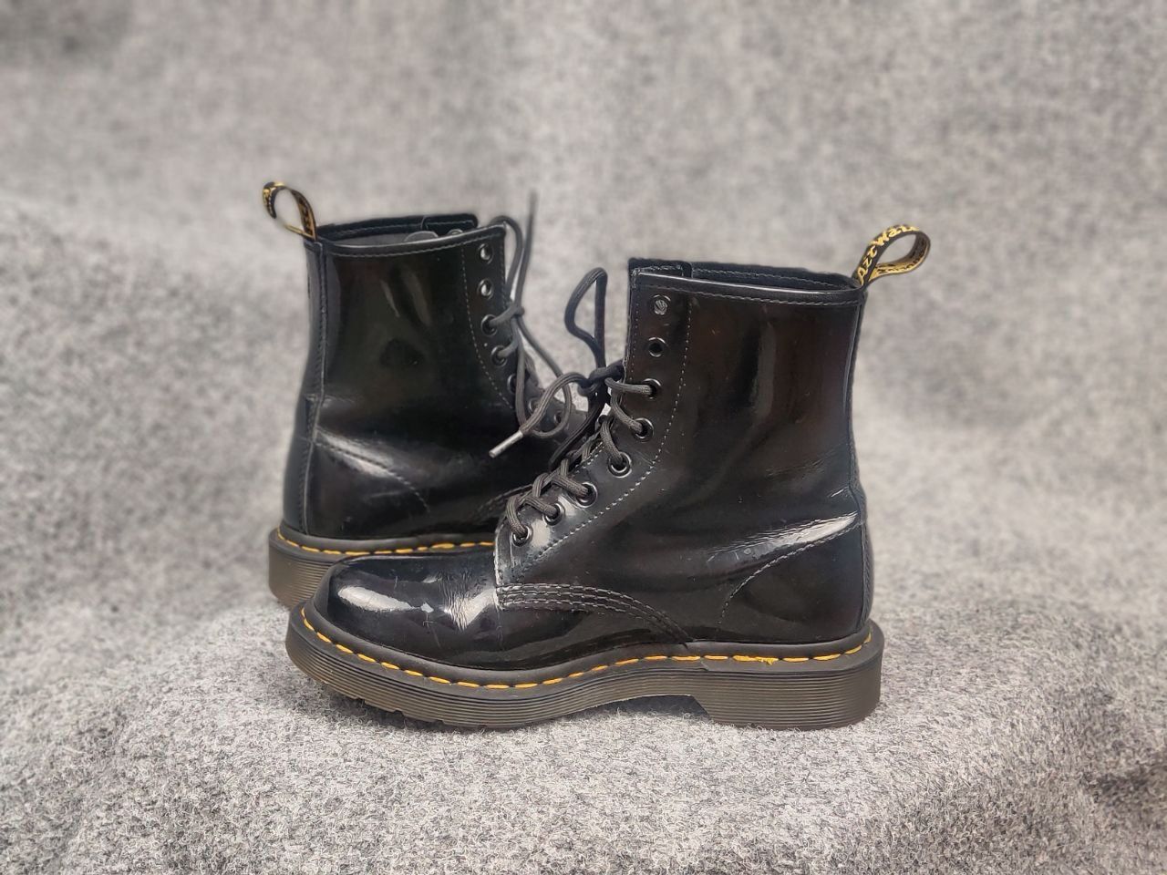 Dr. Martens Dr. Martens 11821 Patent Black Leather Combat lace up Boots Size US 6 / IT 36 - 11 Thumbnail