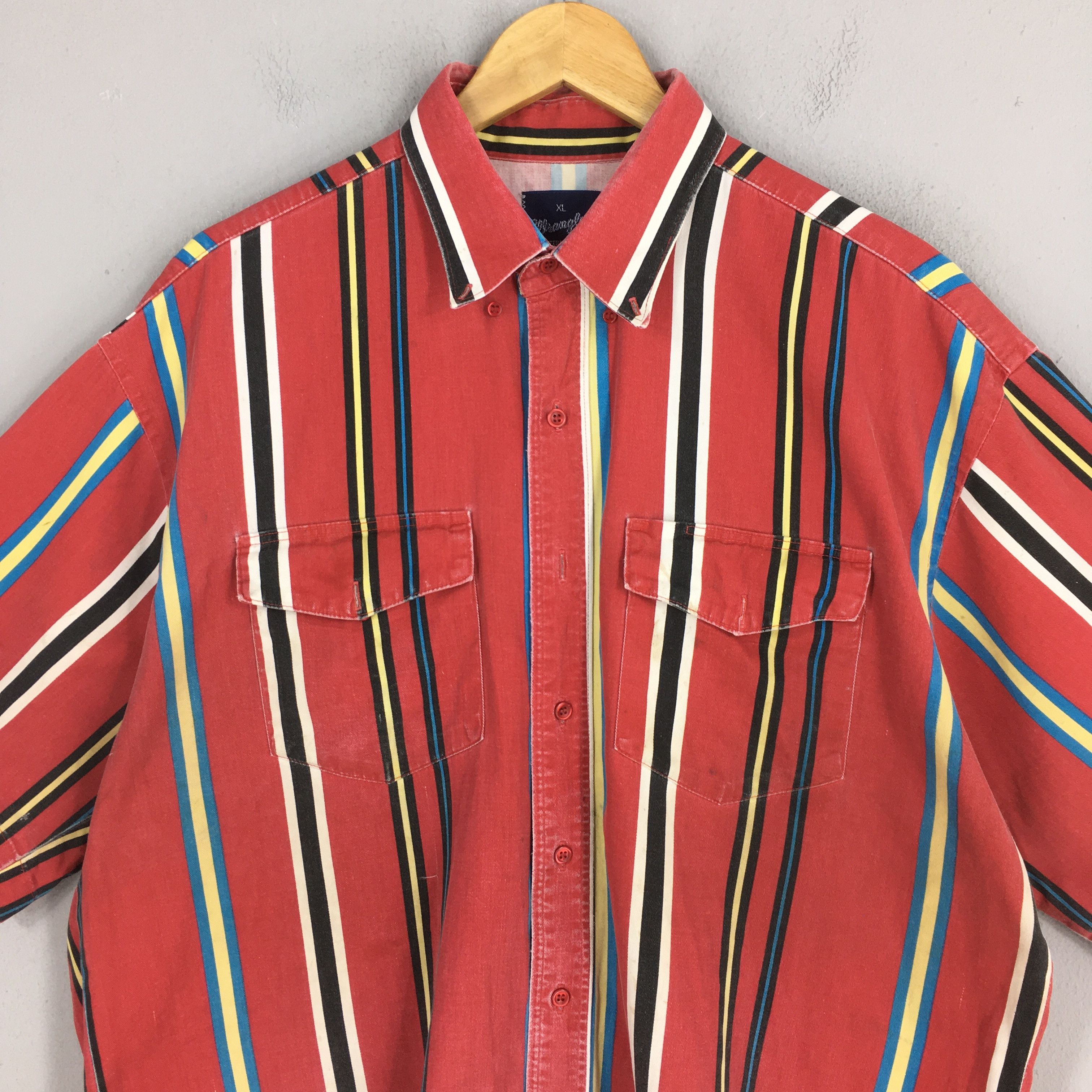 Wrangler Vintage 90s Wrangler Vertical Red Stripes Flannel Shirt Size US XL / EU 56 / 4 - 2 Thumbnail