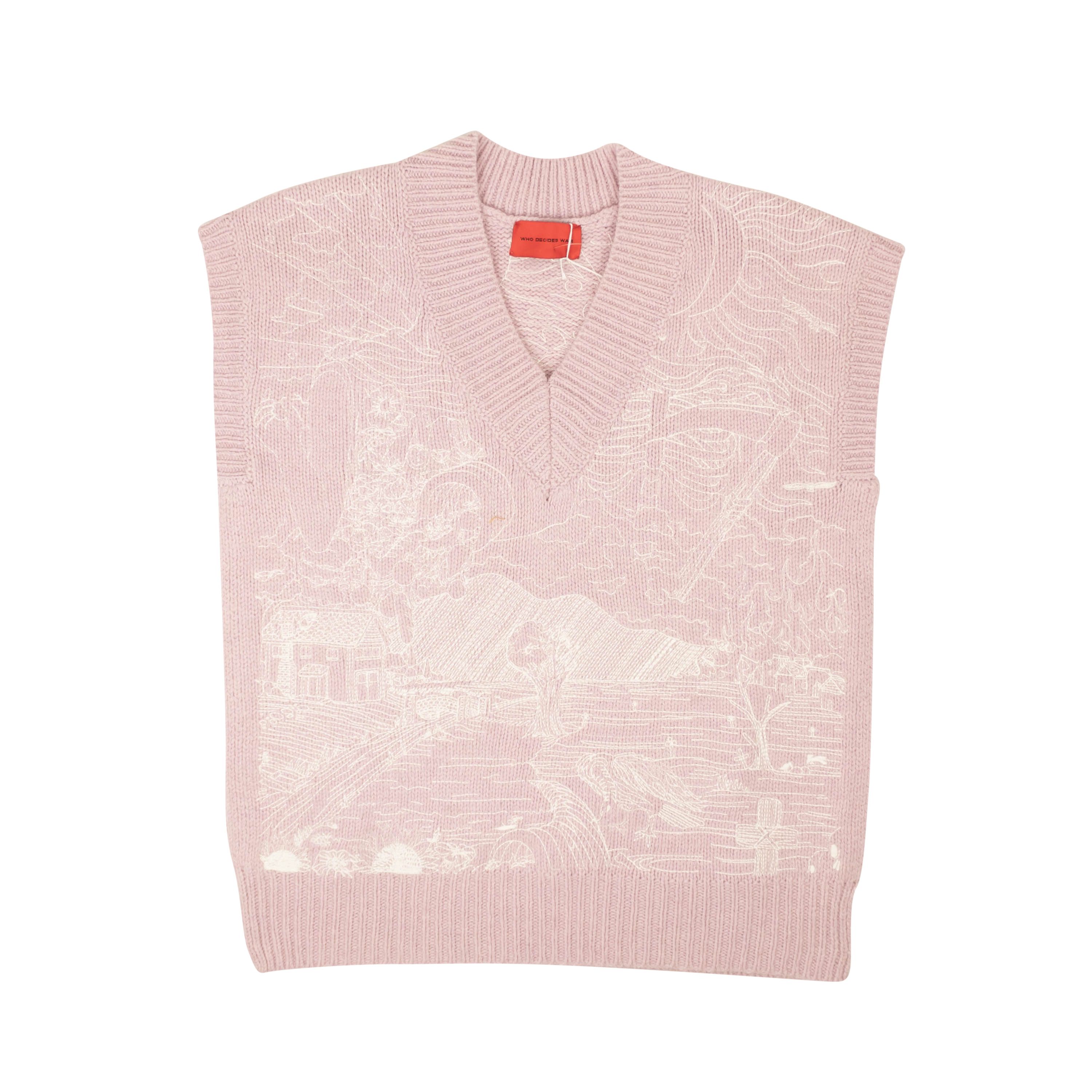 image of Who Decides War Lilac Duality Gilet Sweater Vest Size S, Men's