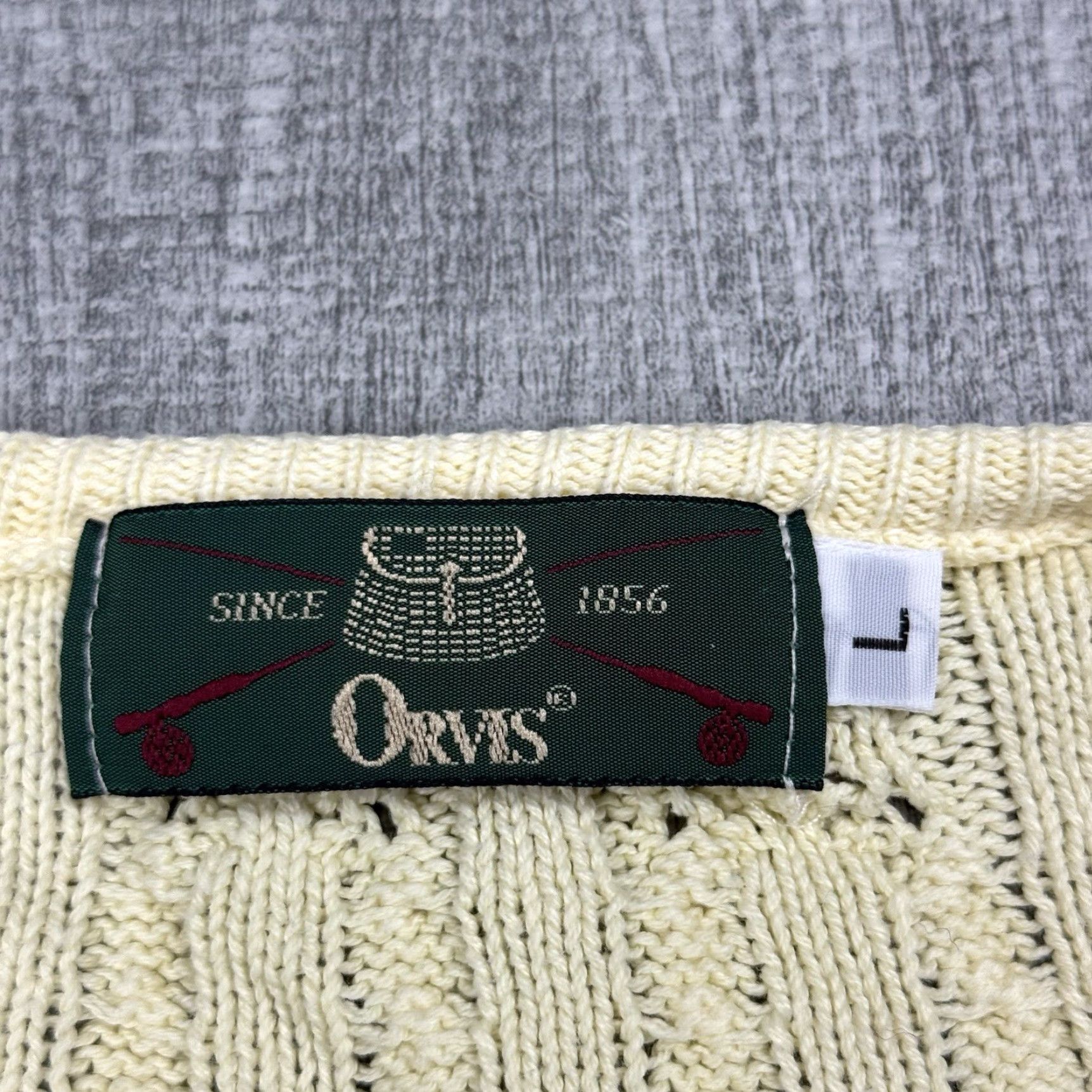 Orvis VINTAGE 90s Orvis Women's Cable Knit Pullover Sweater Size L Butter Yellow Long Sleeve Regular Fit Size L / US 10 / IT 46 - 3 Thumbnail