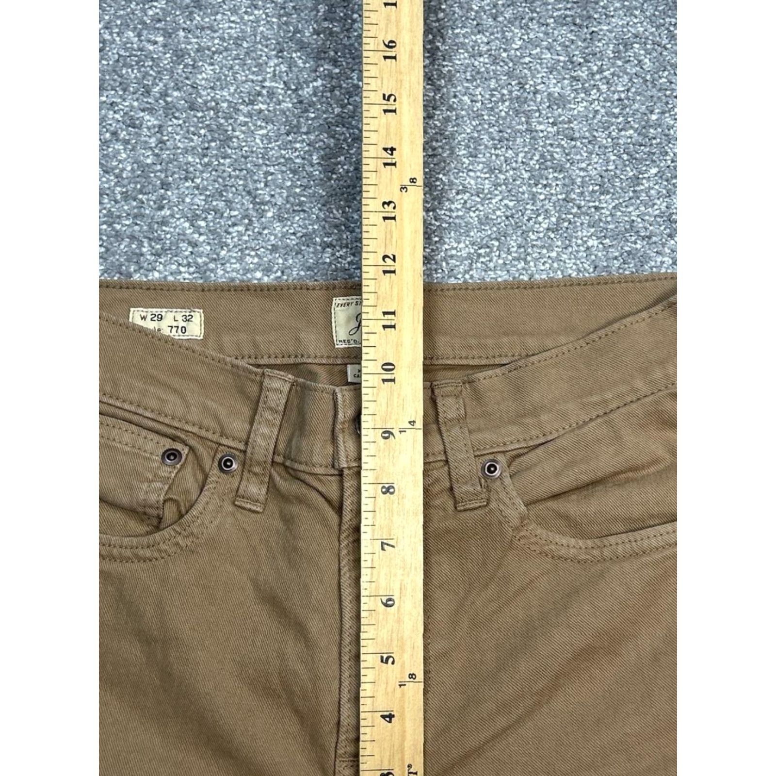 J.Crew J.CREW 770 Jeans Men 29 Brown Cotton Denim Straight 30x26 5-Pocket Solid Modern Preppy Jeans Mens Size US 29 - 4 Thumbnail
