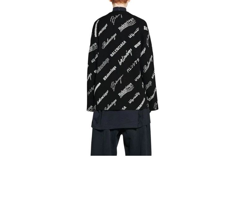 Balenciaga Balenciaga Wool stretch logo long-sleeve knit cardigan shir Size US M / EU 48-50 / 2 - 2 Thumbnail