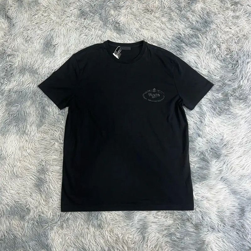 Prada Prada Black Cotton Men's T-Shirt Size US XXL / EU 58 / 5 - 1 Thumbnail