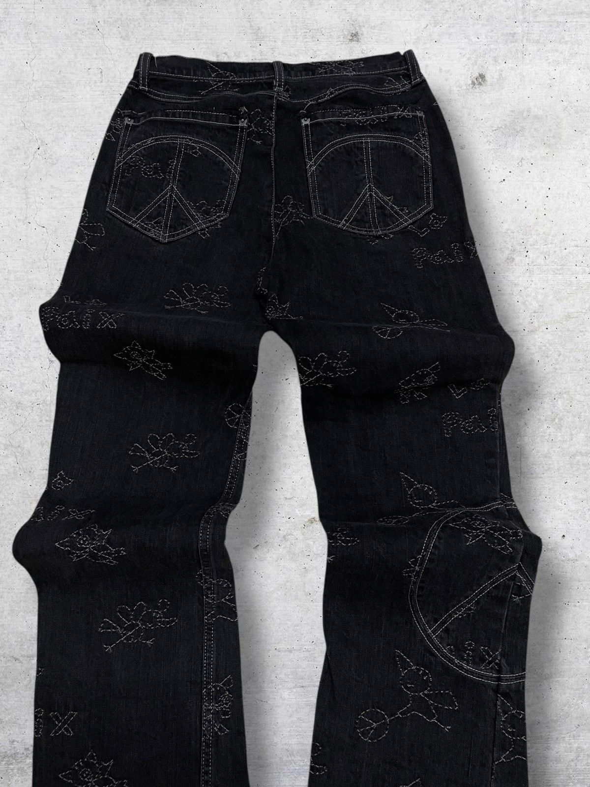 Hysteric Glamour VINTAGE OLLEBOREBLA OG JAPAN DESIGNER STREETWEAR PEACE DENIM Size US 27 - 11 Thumbnail