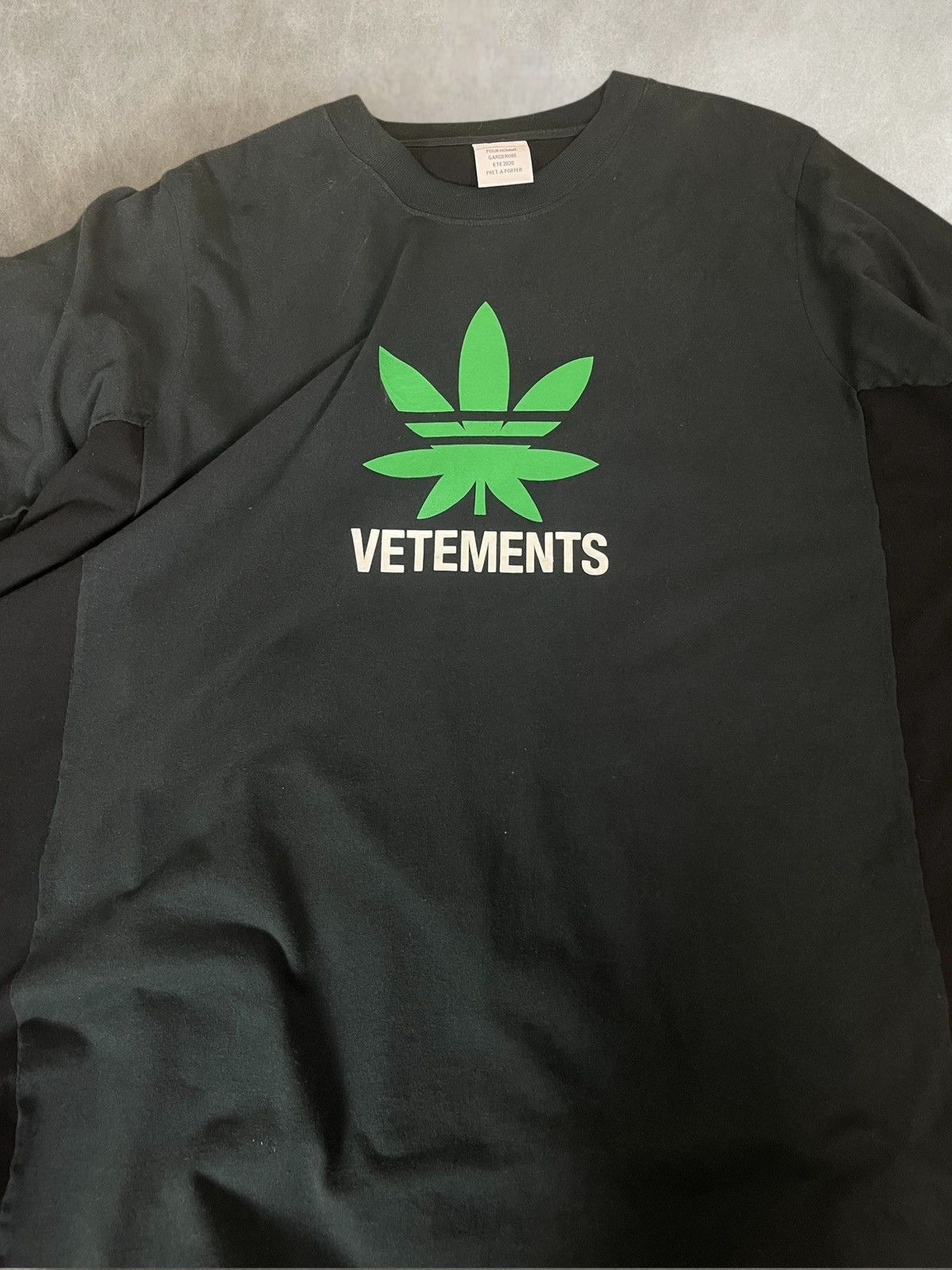 Ss2020 Vetements layered weed adidas parody oversized tee