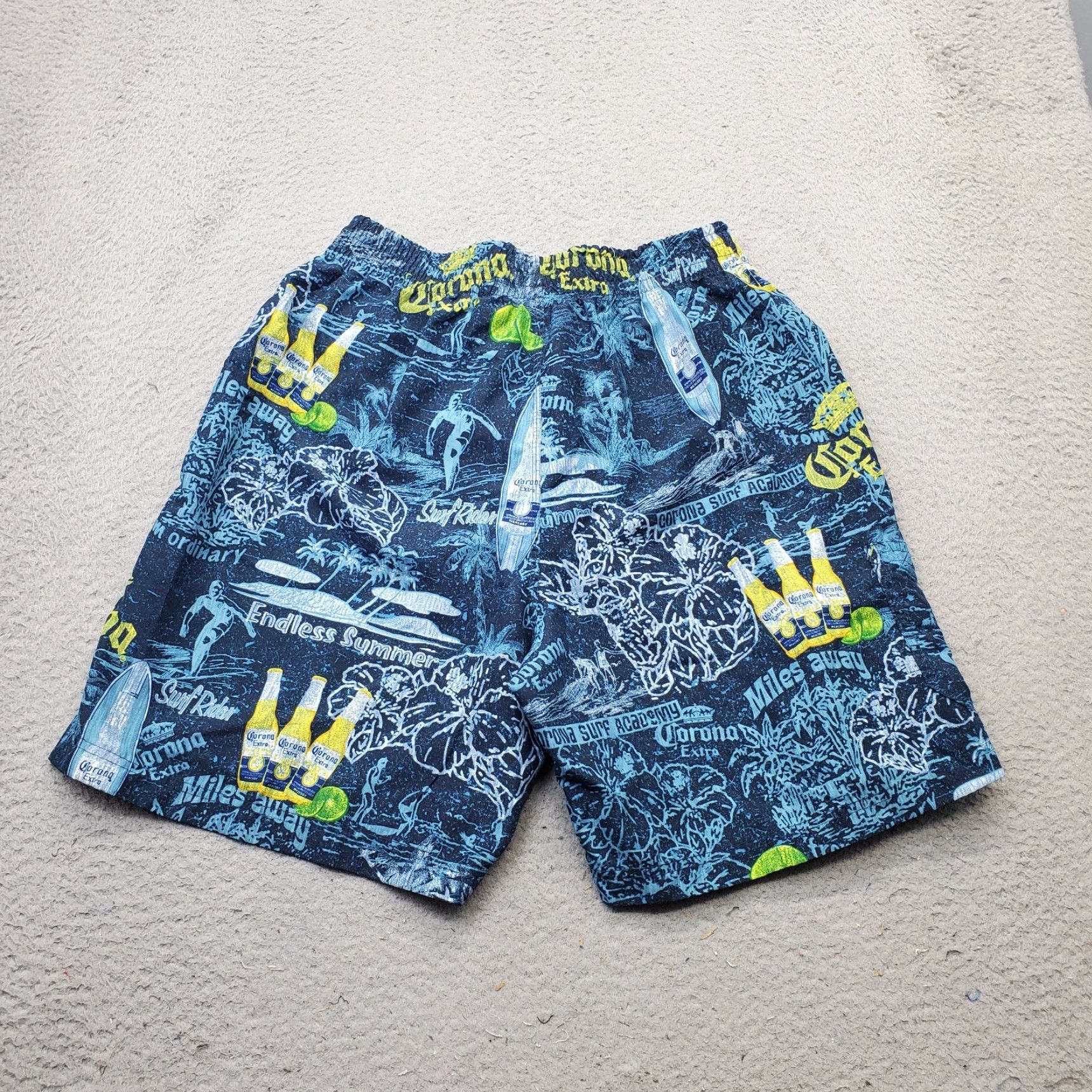 Swims Corona Extra Swim Shorts Mens 36 Graphic Print Multi Drawstring Lined Beach 100% Polyester Size US 36 / EU 52 - 2 Thumbnail