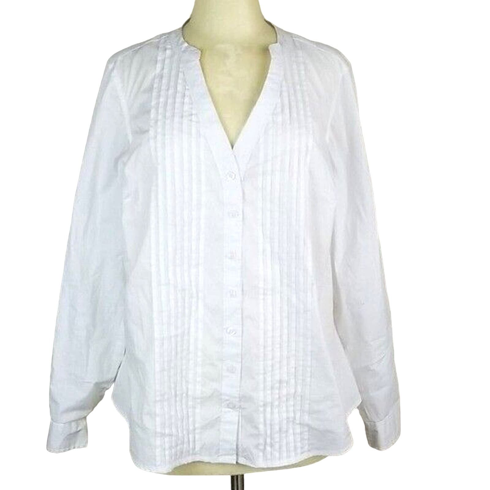 Corridor Torrid Blouse Pintuck Cotton Stretch Lightweight Minimalist Size XXS / US 00 / IT 34 - 1 Thumbnail