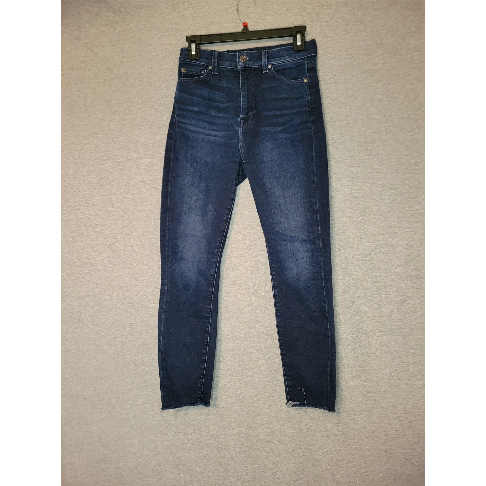 7 For All Mankind 7 For All Mankind High Waist Ankle Skinny Denim Jeans Size 28" / US 6 / IT 42 - 1 Thumbnail