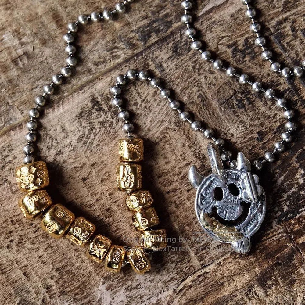 Bill Wall Leather bill wall leather gold bead necklace. Size ONE SIZE - 1 Thumbnail